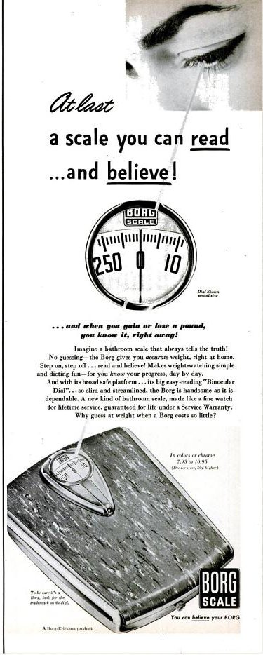 Borg-Ericson scale, circa 1950